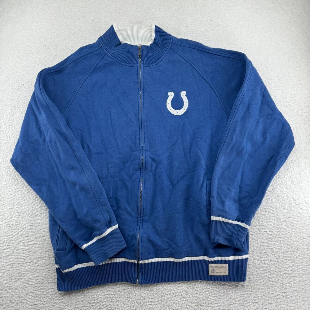 VTG Reebok Indianapolis Colts Jacket Mens XL Blue Embroidered Gridiron Classic